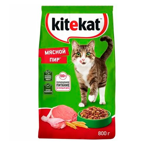 Сухой корм для кошек Kitekat Мясной пир, 800 гр