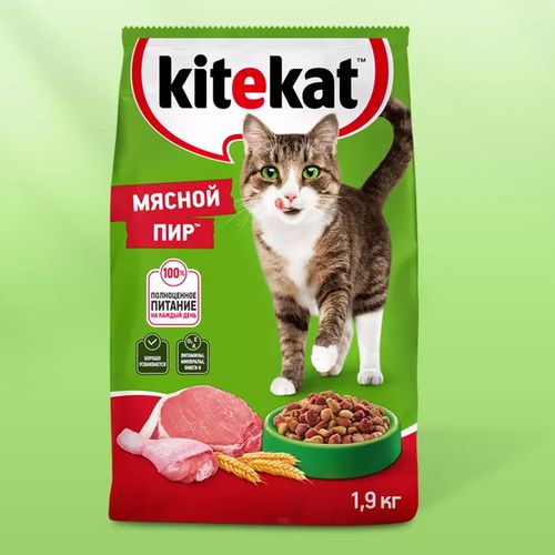 Сухой корм для кошек Kitekat Мясной пир, 1.9 кг, купить недорого