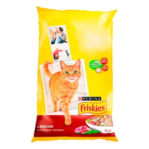 Сухой корм для кошек Friskies Adult мясо с курицей и овощами, 10 кг