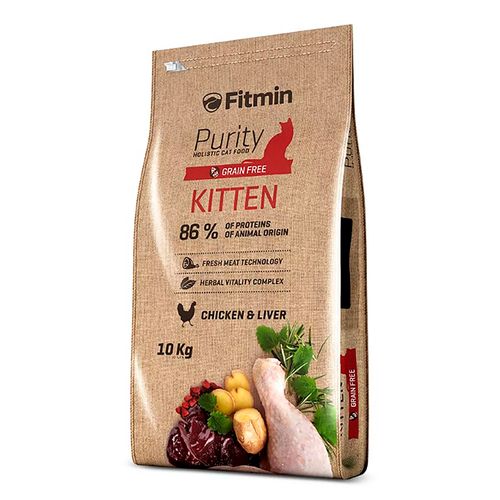 Cухой корм для кошек Fitmin cat Purity Kitten c курицей, 10 кг, купить недорого