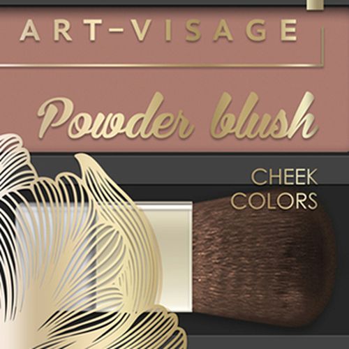 Yilni rumyana Art Visage cho'tkasi bilan Powder Blush, 301-Peach, купить недорого