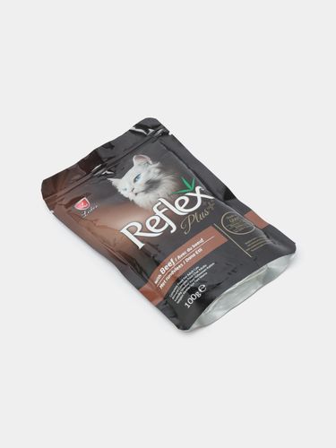 Влажный корм для кошек Reflex Plus Beef с говядиной в соусе, 100 гр, купить недорого