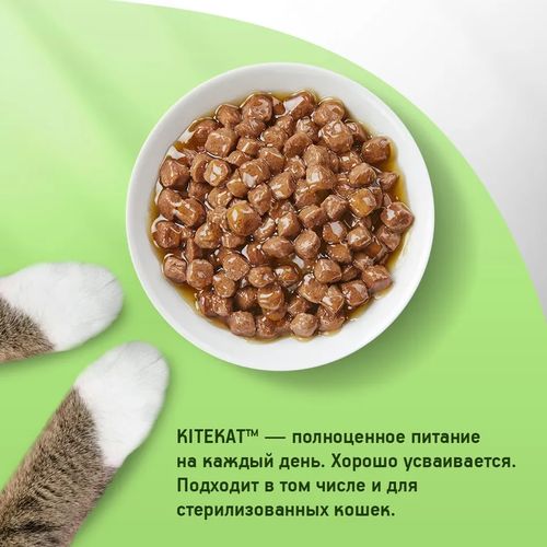 Влажный корм для кошек Kitekat Вкусная рыбка в соусе, 85 гр, в Узбекистане