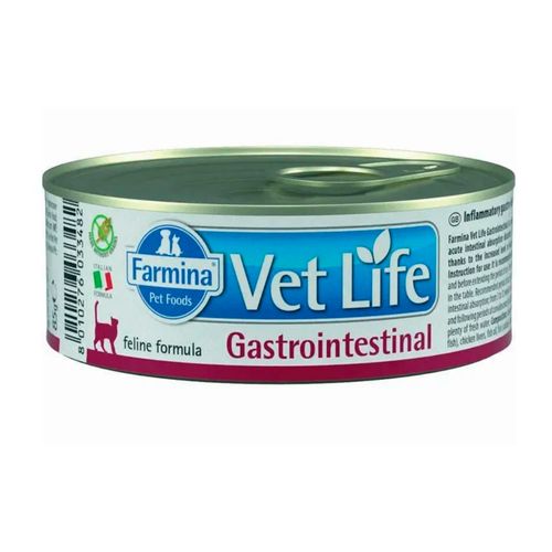 Диетический Влажный корм для кошек Farmina Vet Life Cat Gastrointestinal с курицей, 85 гр