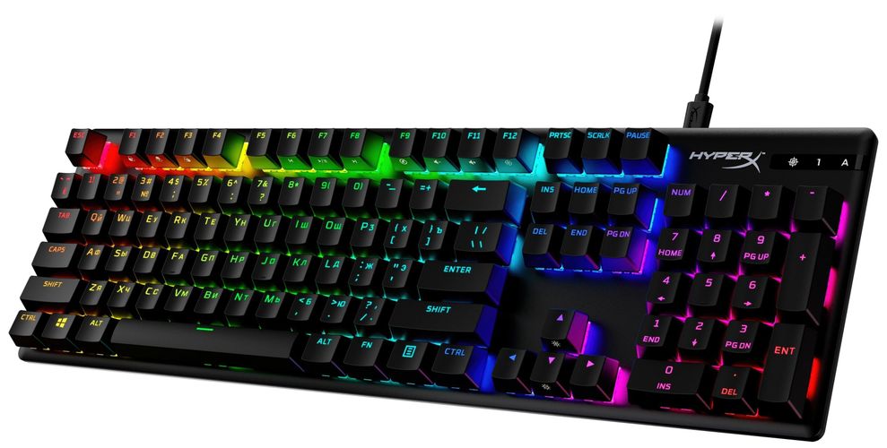 Игровая клавиатура HyperX Alloy Origins Red USB RGB PBT, Черный, в Узбекистане