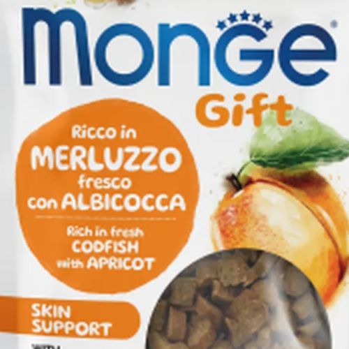 Лакомство для кошек Monge Gift Cat Skin Support треска и абрикос, 50 гр