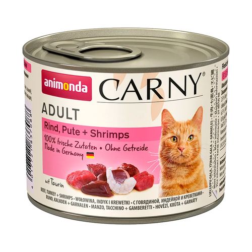 Влажный корм для кошек Animonda Carny Adult Beef Turkey and Shrimps с говядиной индейка и креветки, 200 гр