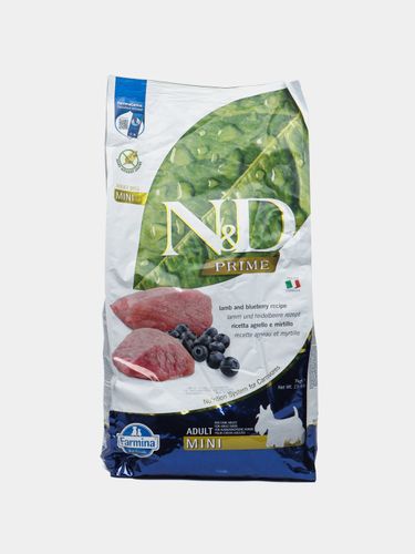 Сухой корм для собак малых пород Farmina N&d Grain Free Dog Adult Mini с ягненком и черникой, 7 кг