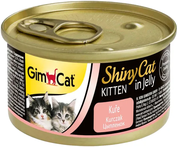 Законсервированный корм для котят GimCat ShinyCat из курицы в желе, 70 гр