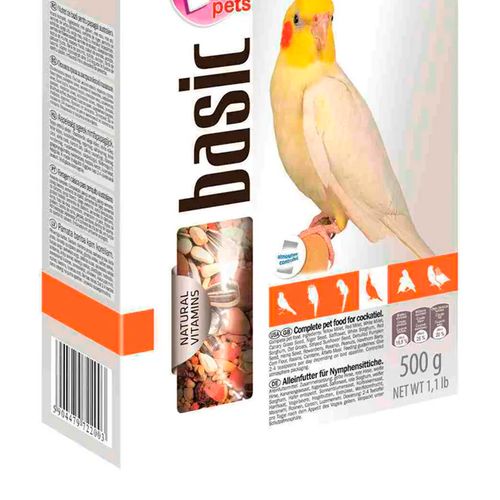 Полнорационный корм для нимф корелл LoLo Pets Basic for Cockatiel, 500 гр