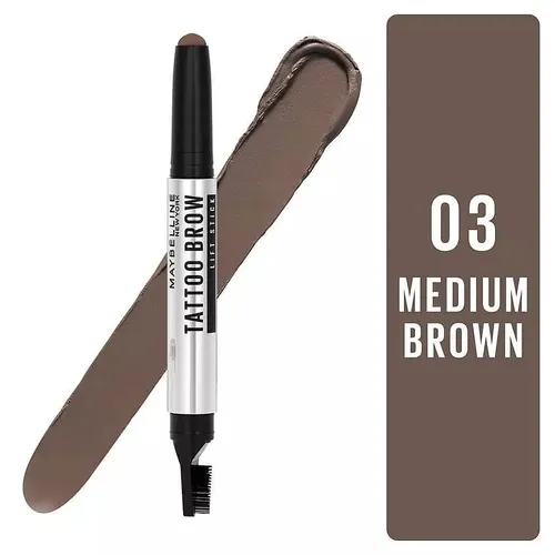 Карандаш для бровей Maybelline с эффектом ламинирования Tattoo Brow Lift, №-03-Medium Brown, фото