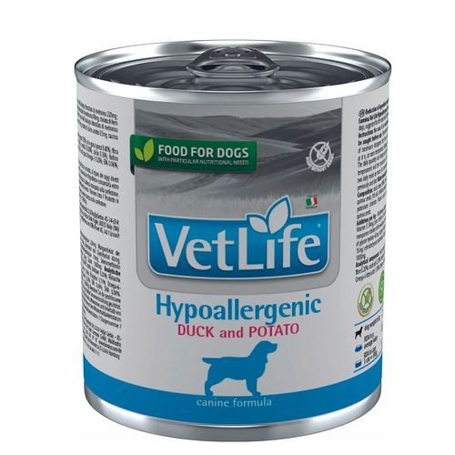 Консервированный корм для собак Farmina Vet Life Hypoallergenic c уткой и картофелем, 300 гр