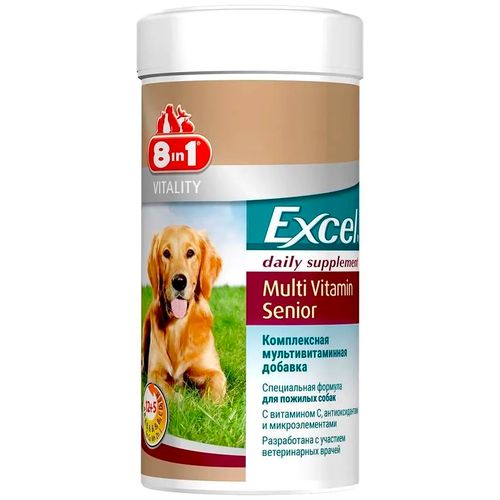 Комплексная мультивитаминная добавка в корм для пожилых собак 8in1 Excel Multi Vitamin Senior, 70 таблеток