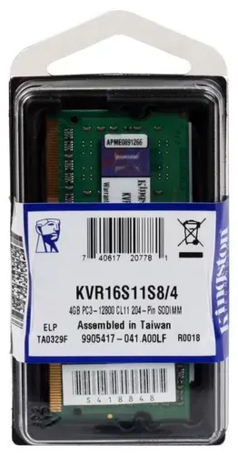 Оперативная память для ноутбука Kingston KVR16S11S8/4 | DDR3 | 1x4 GB | 1600 MHz , купить недорого