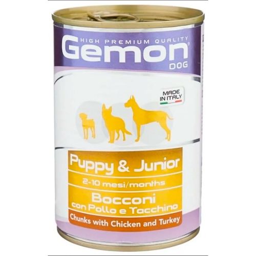 Консервированный корм для щенков Gemon Puppy & Junior курица и индейка, 415 гр