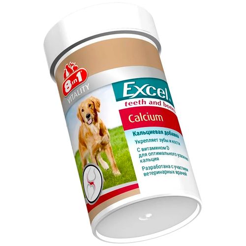 Витаминная кормовая добавка для собак 8 In 1 Excel Calcium Кальциевая, 1700 таблеток, купить недорого