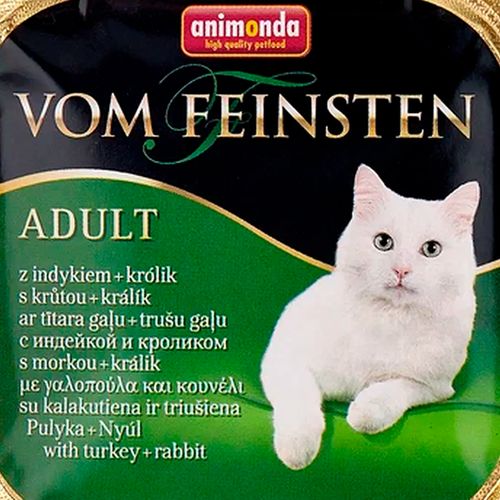 Влажный корм для кошек Animonda Vom Feinsten Cat Adult with Turkey and Rabbit с индейкой и кроликом, 100 гр, купить недорого