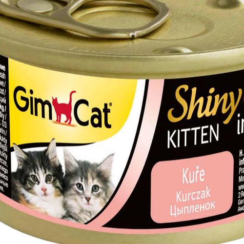 Законсервированный корм для котят GimCat ShinyCat из курицы в желе, 70 гр, купить недорого