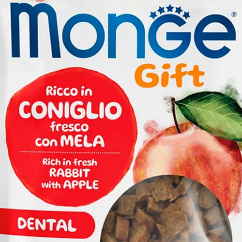 Лакомство для кошек Monge Gift Cat Dental с мясом кролика и яблоком, 50 гр, купить недорого