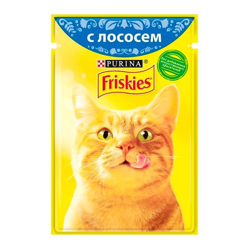 Влажный корм для кошек Friskies с лососем в подливе, 85 гр