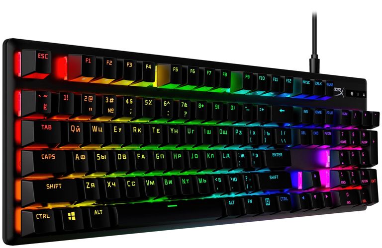 Игровая клавиатура HyperX Alloy Origins Red USB RGB PBT, Черный, купить недорого