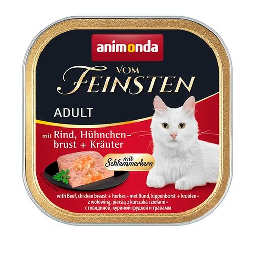 Влажный корм для кошек Animonda Vom Feinsten Cat Adult with Beef and Chicken с говядиной и курицей, 100 гр