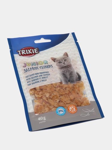 Лакомства для котят Trixie Junior Salmon Clouds с курицей и лососем, 40 гр, купить недорого