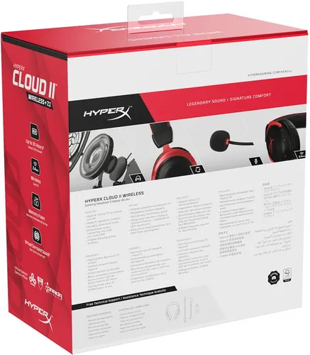 Игровые наушники HyperX Cloud II Wireless, Черный-Красный, arzon