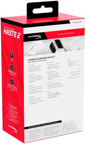 Игровая мышь HyperX Pulsefire Haste 2 USB, Белый, O'zbekistonda