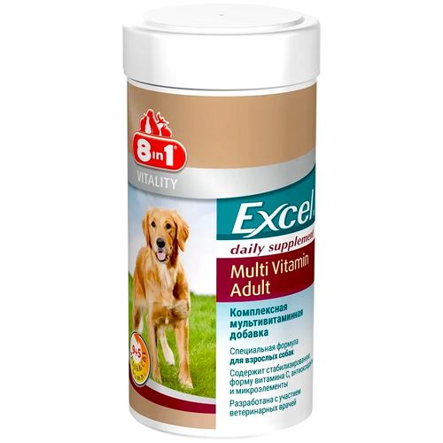 Комплексная мультивитаминная добавка в корм для взрослых собак 8in1 Excel Multi Vitamin Adult, 70 таблеток