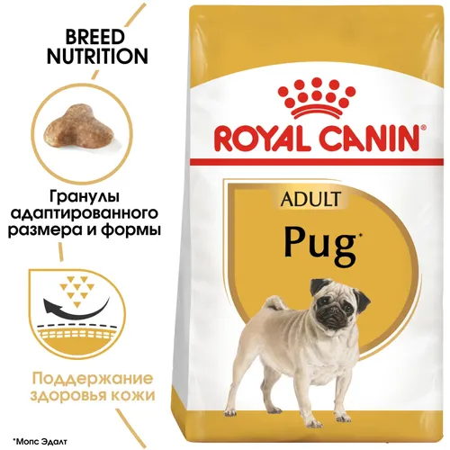 Сухой корм для собак породы мопс Royal Canin Pug Adult, 1.5 кг, в Узбекистане