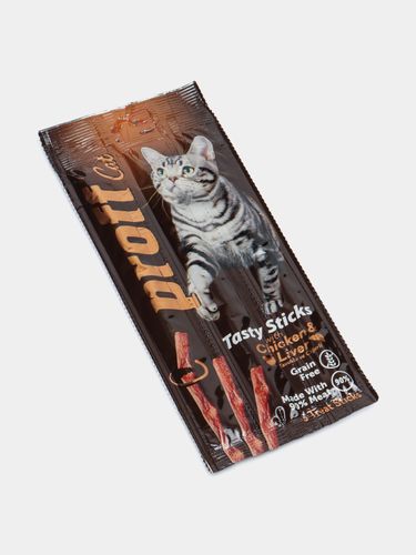 Лакомства для кошек Proff Cat Tasty Sticks с курицей и печенью, 5 гр, купить недорого