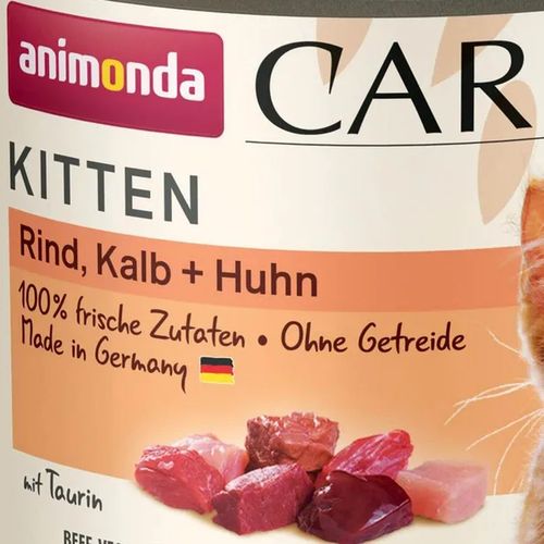 Влажный корм для котят Animonda Carny Kitten с говядиной, телятиной и курицей, 200 гр, купить недорого