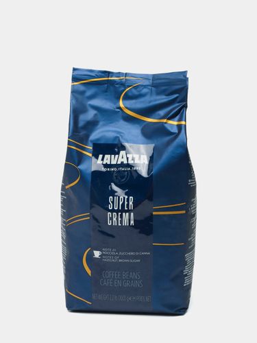 Кофе зерновой Lavazza Super Crema, 1 кг, Коричневый