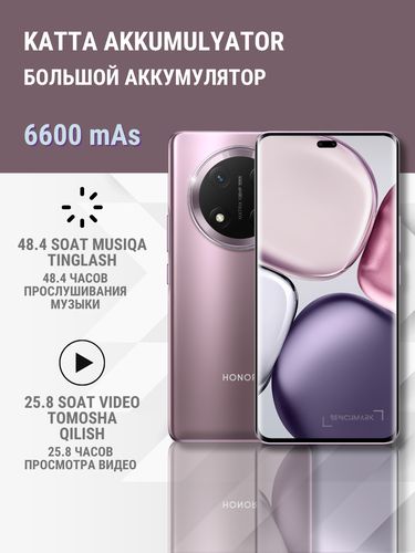 Honor X9c smartfoni, simsiz kolonkasi + Honor sovg‘a quti, Binafsha rang, 12/256 GB, фото