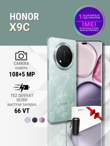 Honor X9c smartfoni, simsiz kolonka + Honor sovg‘a quti, salat, 8/256 GB