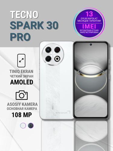 Smartfon Tecno Spark 30 Pro, Arctic Glow, 8/256 GB