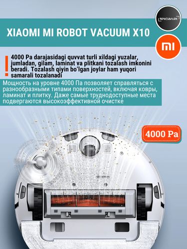 Умный робот пылесос Xiaomi Mi Robot Vacuum X10, Белый, купить недорого