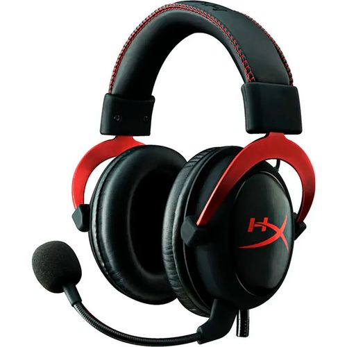 HyperX Cloud II o'yin naushniklari, qora-qizil