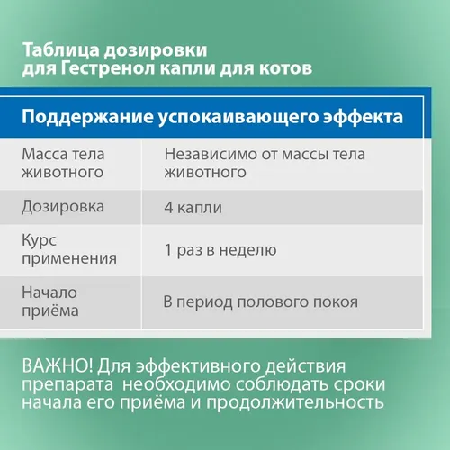 Капли для котов Астрафарм Гестренол для регуляции половой охоты, 1.5 мл, 5600000 UZS