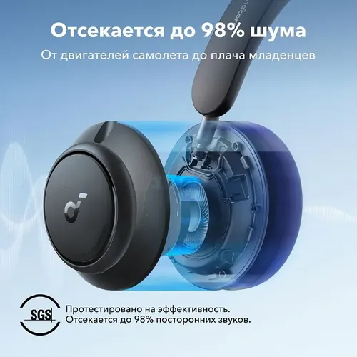 Беспроводные наушники Anker Soundcore Space Q45, Черный, фото