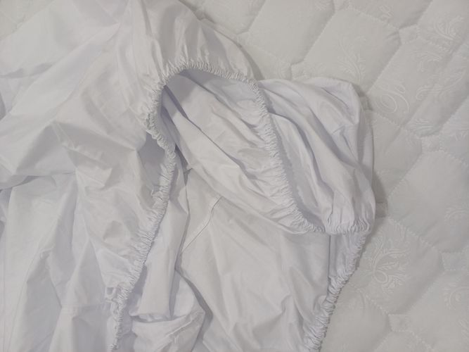 Простыня на резинке Linens 11223, Белая, 160x200x25 cм, купить недорого