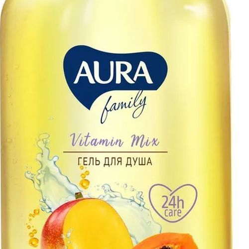 Гель для душа Манго и папайя AURA Family, 400 мл