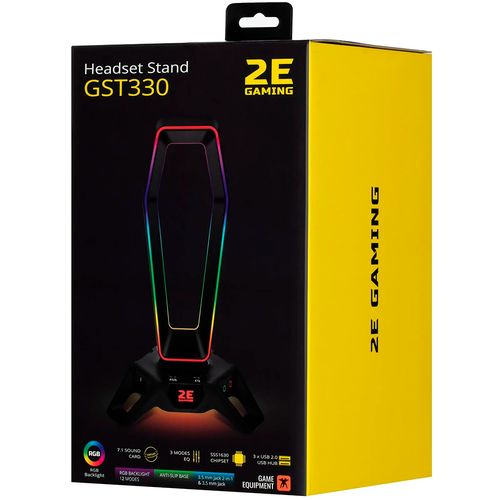 Подставка для гарнитуры 2E Gaming GST330 RGB USB 7.1, Черный, фото