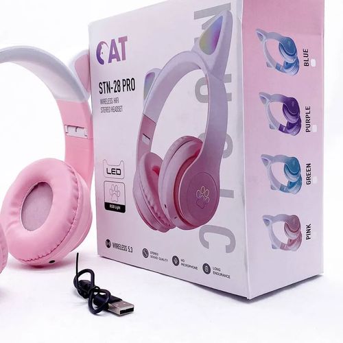 Беспроводные наушники Wireless Cat Headset STN 26, Розовый, купить недорого