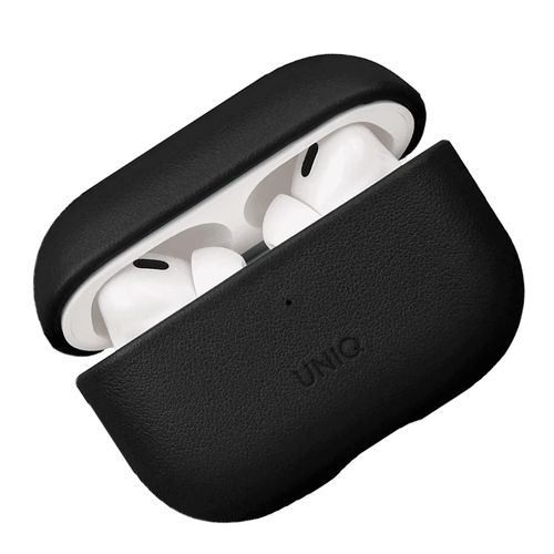 Чехол для наушников Uniq Terra Leather Case For AirPods Pro 2, Черный, купить недорого