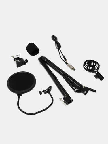 Профессиональный конденсаторный студийный микрофон Professional Condenser Microphone Bm-800, Черный, в Узбекистане