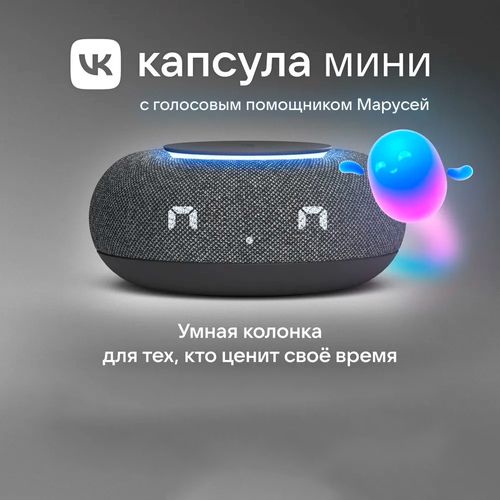 Умная колонка VK Капсула мини с голосовым помощником Марусей MRC02, Черный