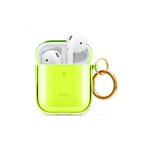 Чехол для AirPods Elago Clear Hang Case Neon с карабином, Салатовый