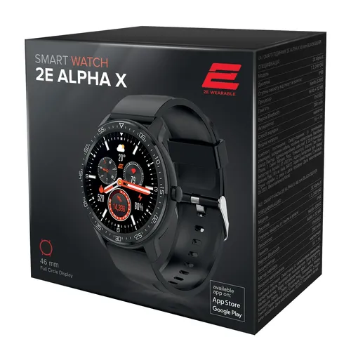 Смарт-часы 2E Alpha X, Черный, 46 mm, купить недорого